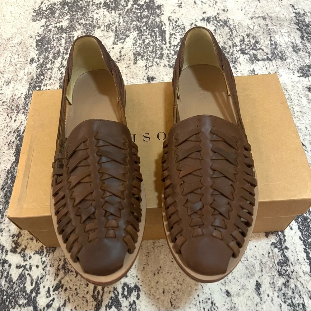nisolo men huarache slip on brown
